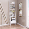 Scaffale a scala bianco 188x45x37 cm con cassetto moderno