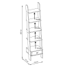Scaffale a scala bianco 188x45x37 cm con cassetto moderno
