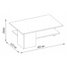 Tavolino da salotto 90x60 cm bianco grafite moderno