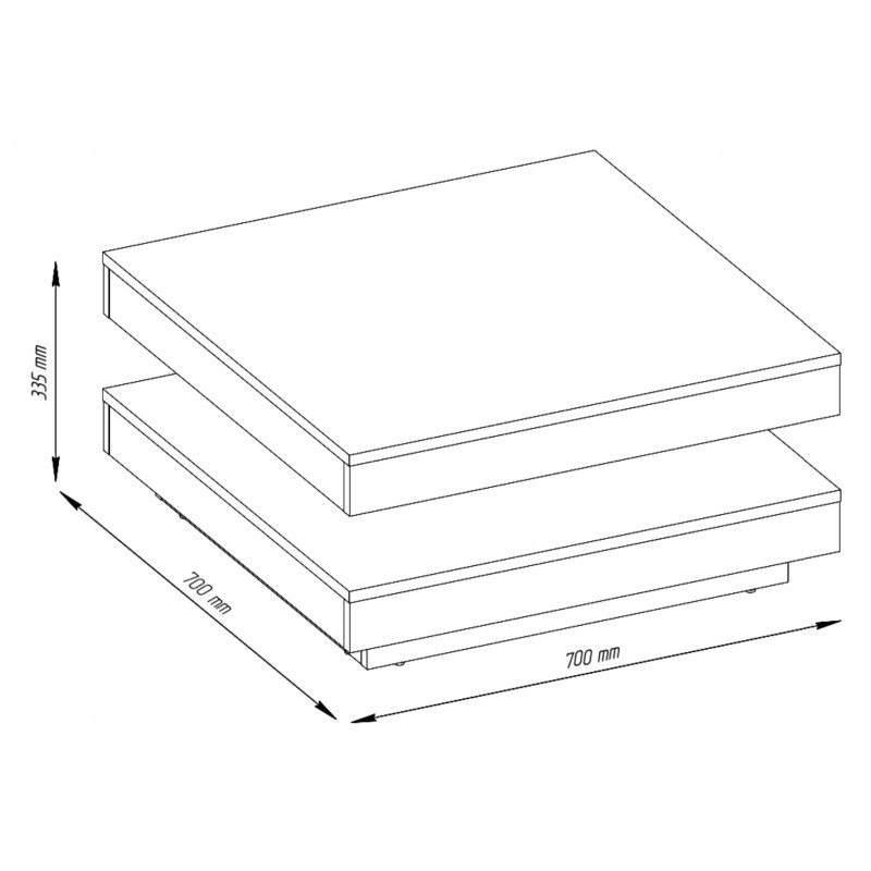 Tavolino da salotto piano girevole 360° bianco moderno