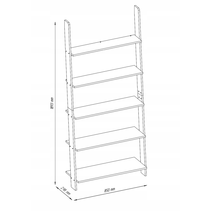 Mensola a Scala 189x85x29 cm per Fiori Rovere Sonoma Moderna