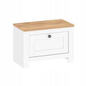 Scarpiera Rovere Bianco e Dorato con ante a battente moderna