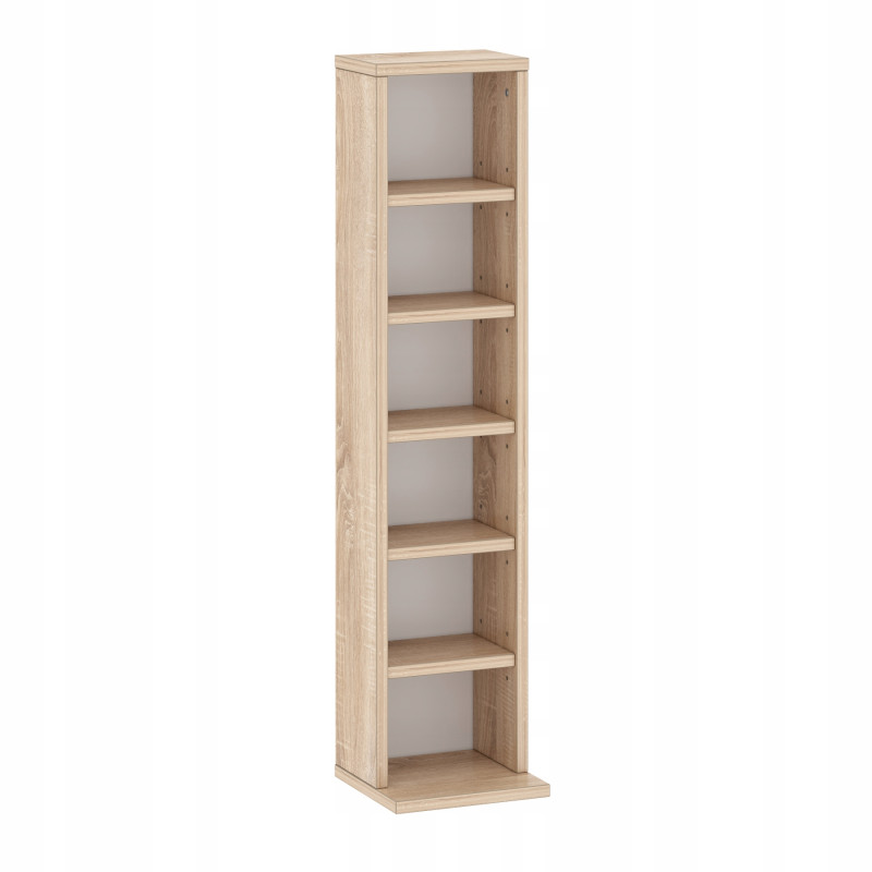 Porta CD DVD 92cm Sonoma con Ripiani Regolabili Moderno