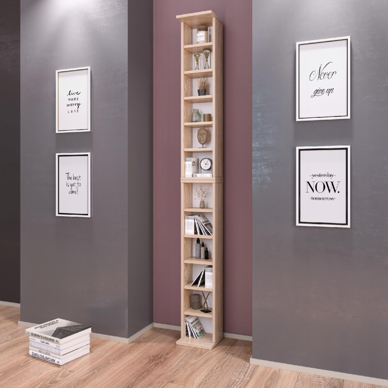 Porta CD DVD Rovere Sonoma con ripiani regolabili moderno