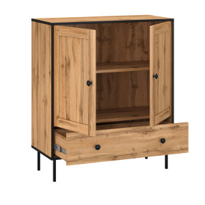 Zoom Cassettiera, Mobile In Stile Loft, Colore Rovere Wotan, Soggiorno