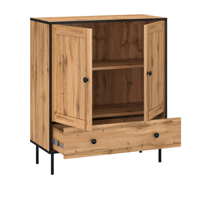 Cassettiera stile loft rovere Wotan soggiorno moderna e capiente