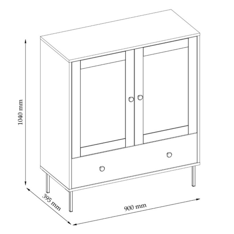 Cassettiera stile loft rovere Wotan soggiorno moderna e capiente