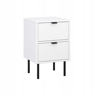 Comodino piccolo bianco gambe in metallo 2 pezzi moderno