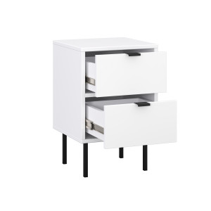 Zoom Comodino Piccolo, 2 Pezzi, Gambe In Metallo Bianco