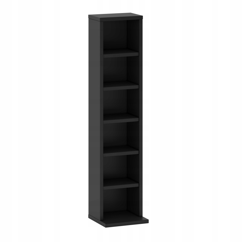 Porta CD DVD 92cm Nero con Ripiani Regolabili Moderno