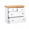 Cassettiera bianca scandinava 4 cassetti maniglie metallo moderna