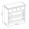 Cassettiera bianca scandinava 4 cassetti maniglie metallo moderna