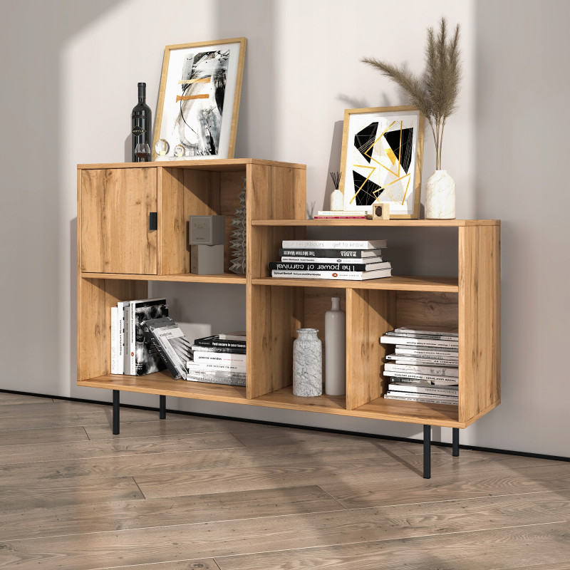Mobile TV rovere Wotan con gambe in metallo soggiorno moderno
