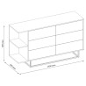 Cassettiera a 6 Cassetti Loft Nera con Gambe Artigianali
