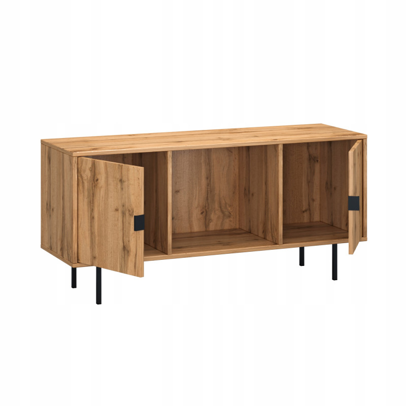 Mobile TV 2 Ante Ripiano 125 cm Wotan Gambe Metallo Moderno