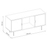 Mobile TV 2 Ante Ripiano 125 cm Wotan Gambe Metallo Moderno