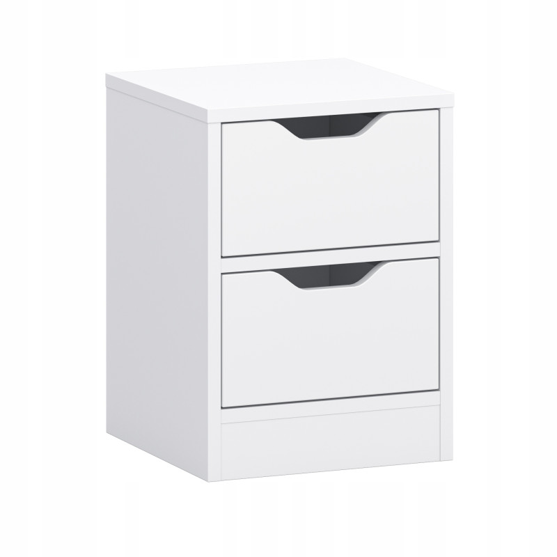 Comodino bianco con cassetto 31x43 cm per camera da letto