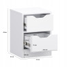 Comodino bianco con cassetto 31x43 cm per camera da letto