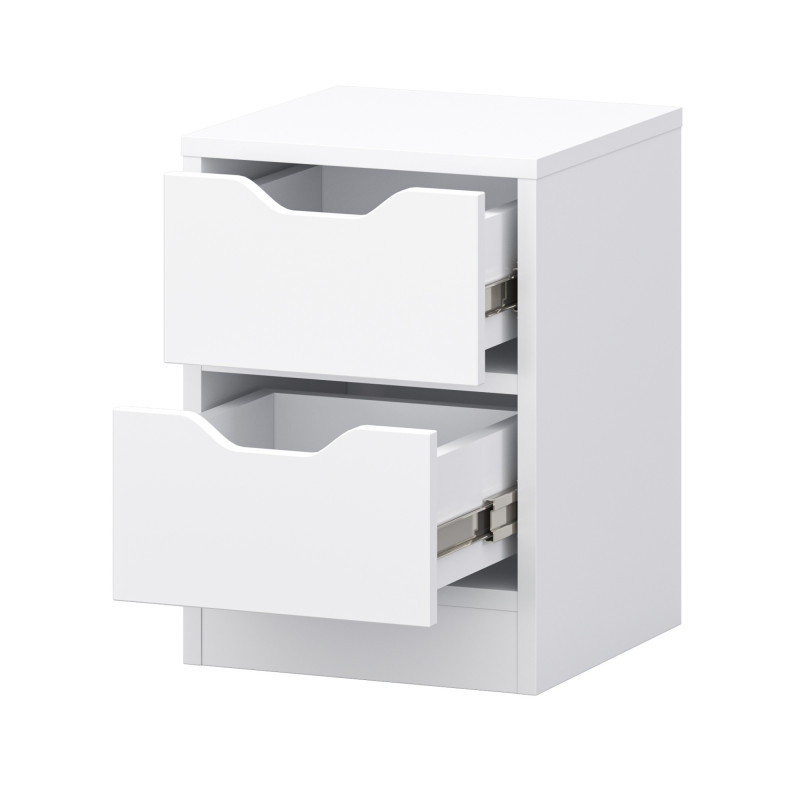 Comodino bianco con cassetto 31x43 cm per camera da letto