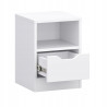 Comodino bianco con cassetto contenitore 31x43 cm moderno