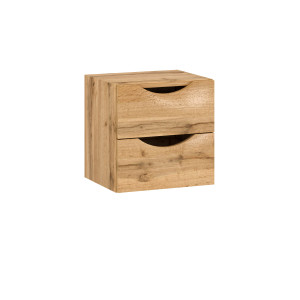 Comodino 2 cassetti rovere Wotan inserto per ripiano moderno