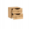 Comodino 2 cassetti rovere Wotan inserto per ripiano moderno