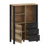Vetrina bassa Derby C con 3 cassetti Delano/nero moderna