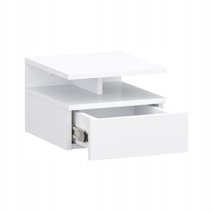 Zoom Comodino Bianco Da Parete Con Cassetto 32x35x23 Cm