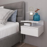 Comodino Bianco da Parete con Cassetto 32x35x23 cm Moderno