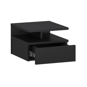 Zoom Comodino Da Parete Con Cassetto 32x35x23 Cm Nero