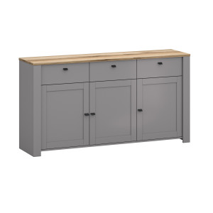 Cassettiera Latour E 3D 165 cm grigio/rovere Delano chiaro