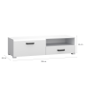 Mobile TV bianco lucido 130 cm 1 anta 1 cassetto moderno