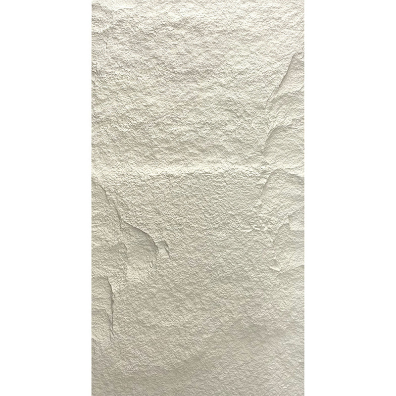 Pannello decorativo effetto roccia pietra 3D set 10 pz 7,2 mt2 rivestimento murale in PU 120 x 60 x 3 Bianco Leccese