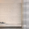 Pannello decorativo effetto roccia pietra 3D set 10 pz 7,2 mt2 rivestimento murale in PU 120 x 60 x 3 Bianco Leccese
