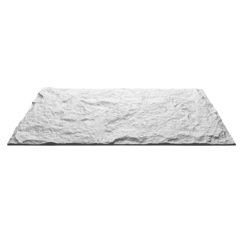 Pannello decorativo effetto roccia pietra 3D set 10 pz 7,2 mt2 rivestimento murale in PU 120 x 60 x 3 Bianco Leccese