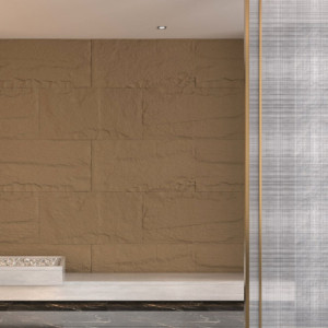 Zoom Pannello decorativo effetto roccia pietra 3D set 10 pz 7,2 mt2 rivestimento murale in PU 120 x 60 x 3 Tufo