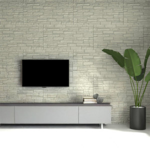 Zoom Pannello decorativo effetto pietra mattoni 3D set 12 pz 8,6 mt2 rivestimento murale in PU 120 x 60 x 2,5 Greige Tortora