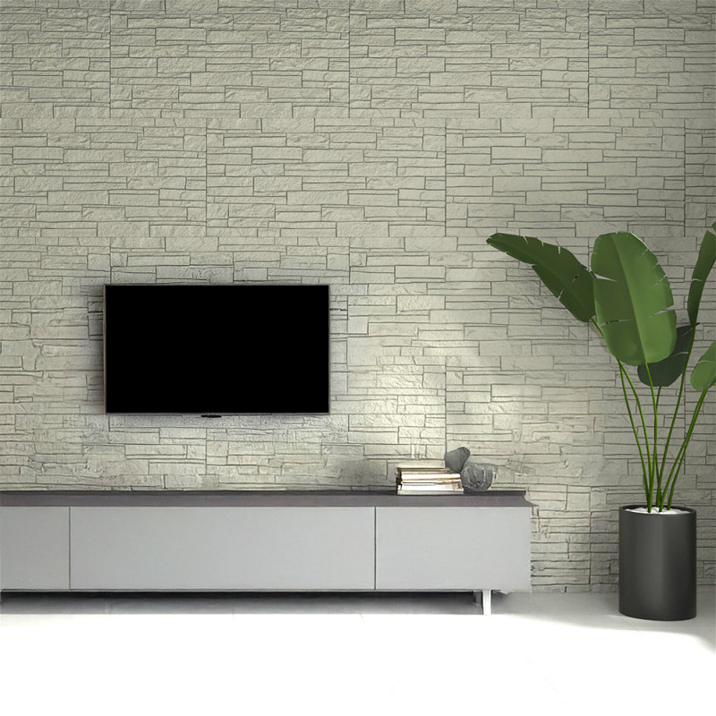 Pannello decorativo effetto pietra mattoni 3D greige tortora