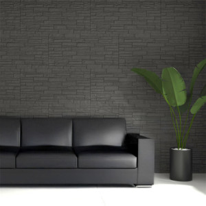 Zoom Pannello decorativo effetto pietra mattoni 3D set 12 pz 8,6 mt2 rivestimento murale in PU 120 x 60 x 2,5 Grigio Ardesia