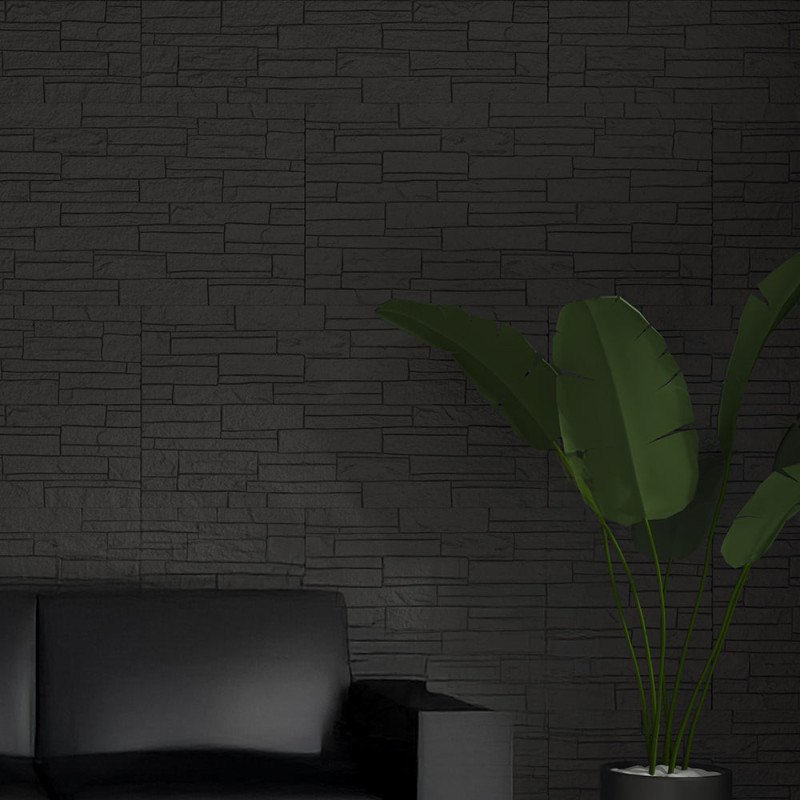 Pannello decorativo effetto pietra mattoni 3D grigio ardesia
