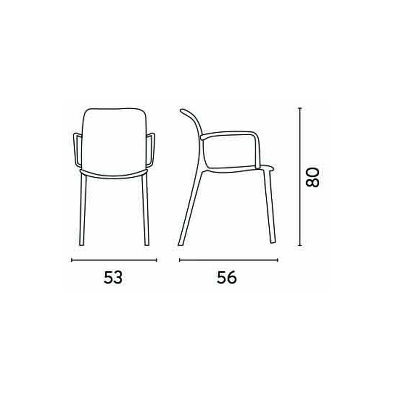 Sedia Pisa Con B Polipropilene Mattone A Doghe Moia