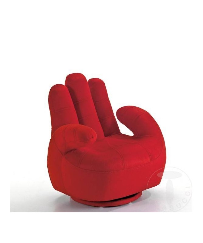 Poltrona per bambino a forma di mano - rosso