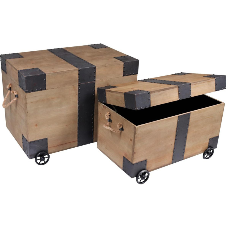 Cassapanca Rustic grande MDF/ferro 64x42x50 - robusta e vintage