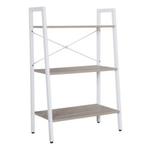 Libreria 3 Scaffali Lilas Legno Naturale/bianco 64x34x97