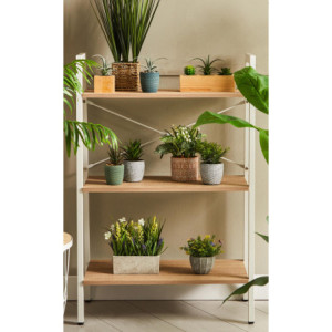 Zoom Libreria 3 Scaffali Lilas Legno Naturale/bianco 64x34x97