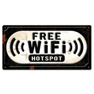 Targa Decorativa Da Parete Free Wifi 30x15