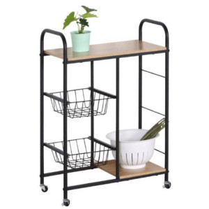 Carrello Cucina Con Ruote Tucson 57x30x85 Naturale/nero