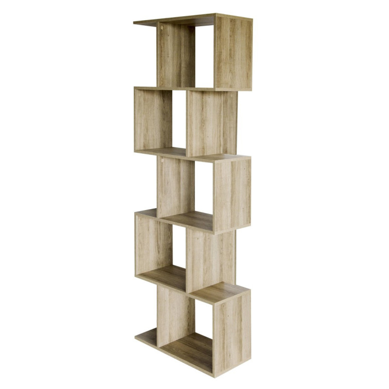 Libreria ripiani sfalsati 58x28x180 marrone - moderna e capiente