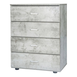 Cassettiera 4 Cassetti 63x40x82,5 Legno Cemento