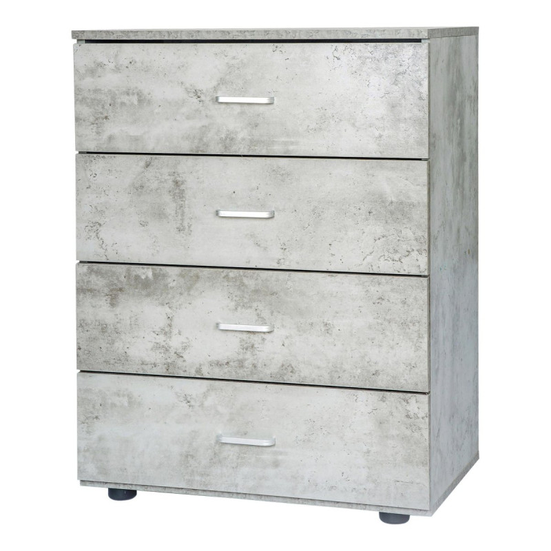 Cassettiera 4 Cassetti 63x40x82,5 Legno Cemento